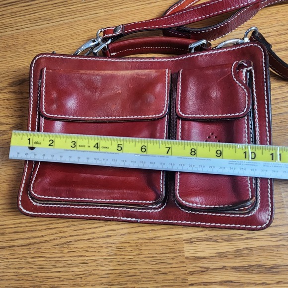 I Medici Firenze Vintage Women's Leather Bag Red - Picture 4 of 9